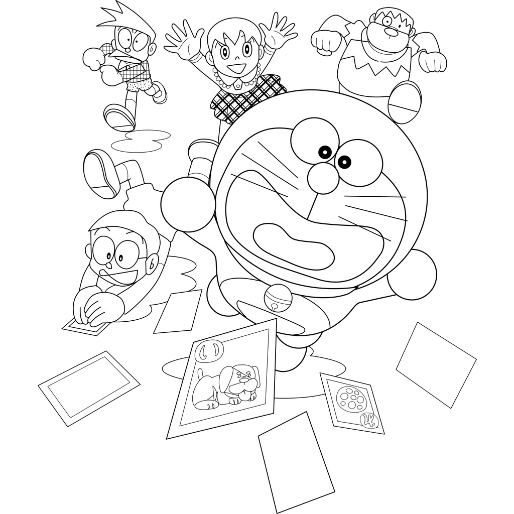 Gambar Mewarnai ~ DORAEMON/ Seketsa Lukis / Drawing Sketch / Sketsa Menggambar A4 (Bukan Buku) ANAK 