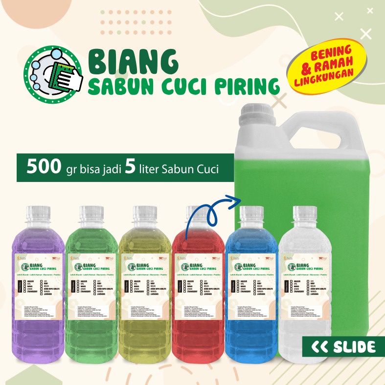 Biang Sabun Cuci Piring Wangi/ Bibit Sabun Piring Aroma Segar 500gr