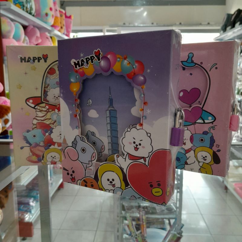 Buku Diary BT21, buku BTS gembok