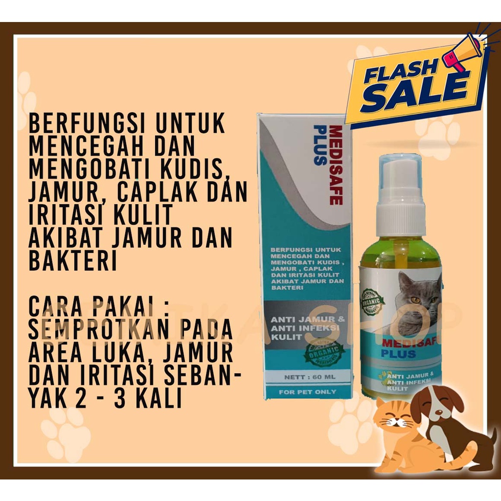 MEDISAFE PLUS ANTI JAMUR &amp; ANTI INFEKSI KULIT 60ML [ OBAT HEWAN ]
