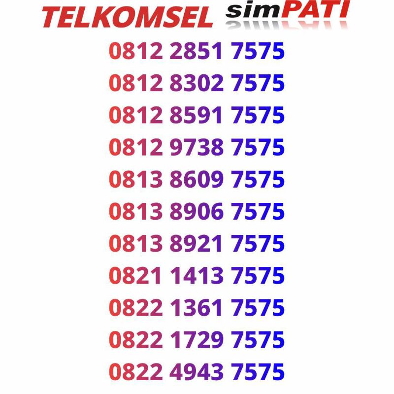 nomor cantik telkomsel simpati 7575