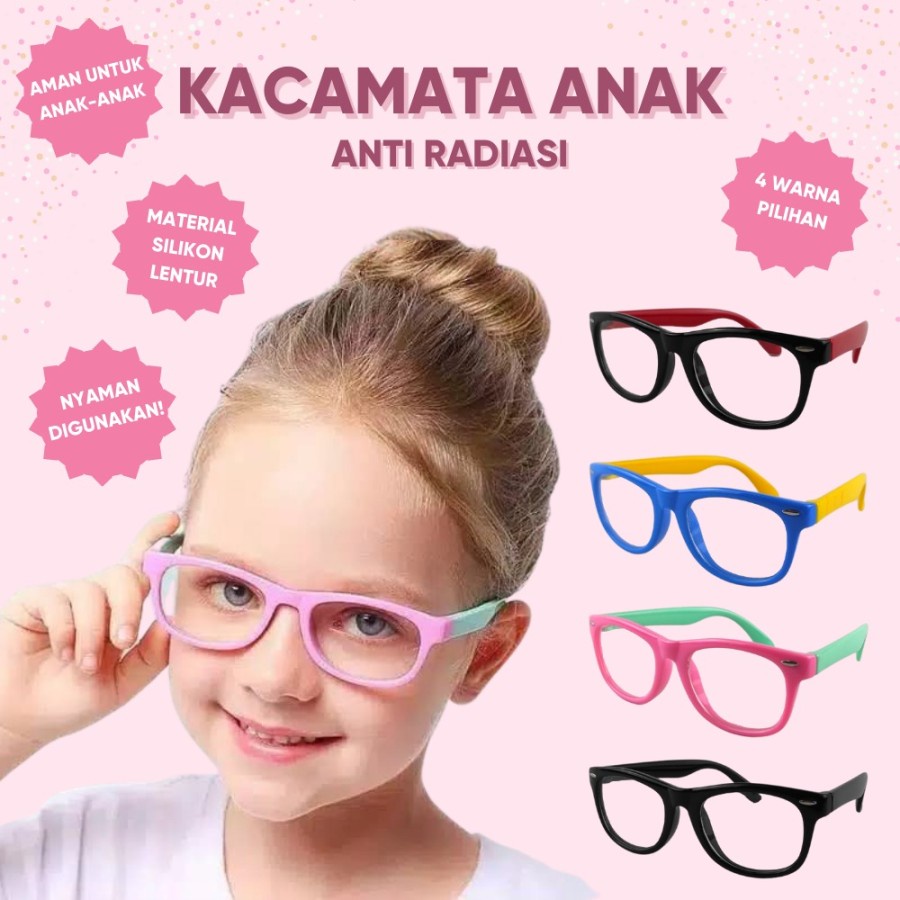 Unitech Kacamata Anak Anti Radiasi HP Cewe Cowo P5037 + Box Kacamata