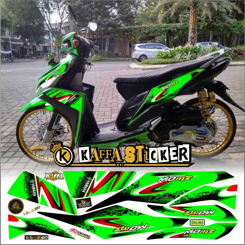 striping MIO M3 - STICKER MIO M3 LIST VARIASI RACING LIST HIJAU STIKER