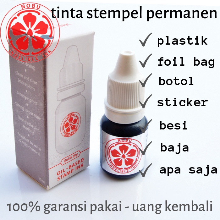 Terlaris Nobu Ink - Tinta Stempel Permanen Expired Date Ink 10 Ml