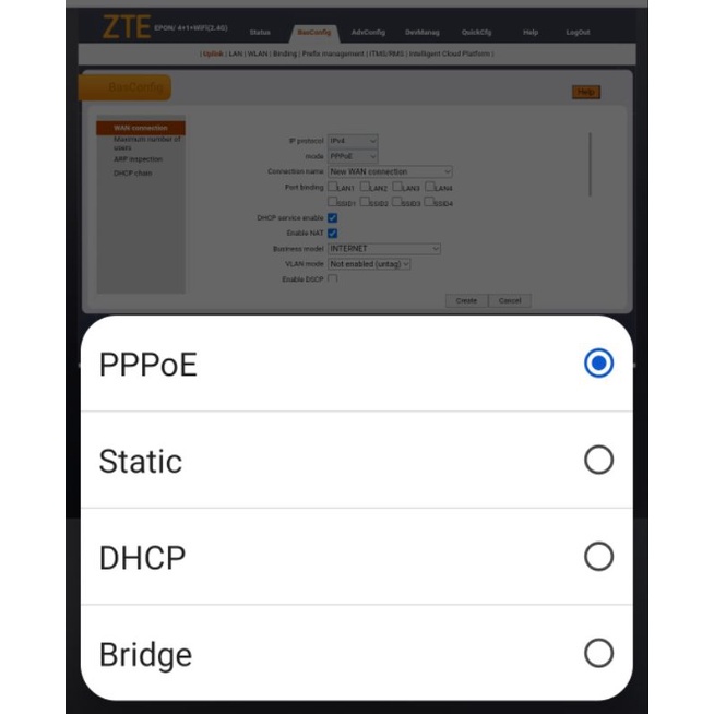 ZTE EPON F477 Remote Wan