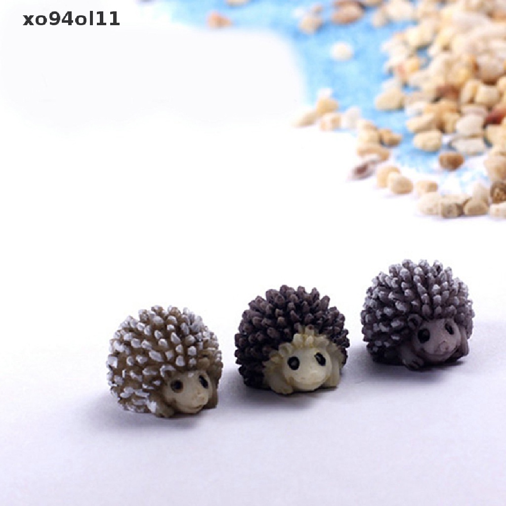 Xo Hot Mini Miniatur Hewan Landak Kecil Lanskap Mikro Rumah Boneka Resin DIY Ornamen Taman OL