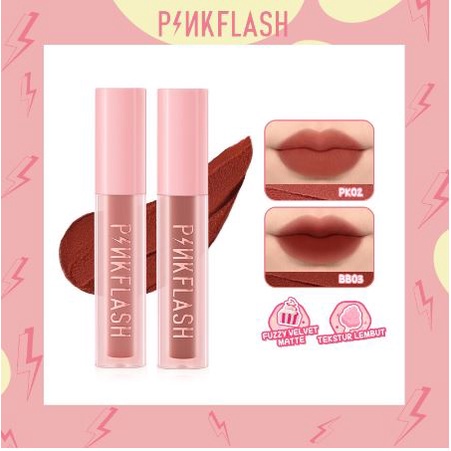 PINKFLASH Lipstick Matte Velvet Lip Clay Waterproof Fuzzy-Soft Lip Mud Multi-Use PinkSweetie