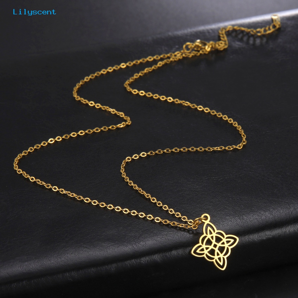 [LS] Liontin Kalung Vintage Temperamen Geometris Electroplating Adjustable Wanita Wanita Square Motif Lingkaran Konsentrik Hadiah Perhiasan Untuk Pacaran