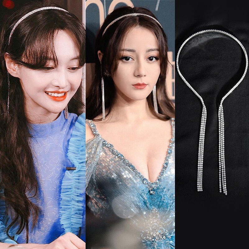 Headband Model Rumbai Aksen Berlian Imitasi Gaya Korea