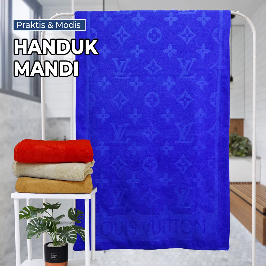 Handuk Mandi Motif LV Cantik &amp; Elegan Bahan Polyester Ukuran 140cmx70cm Handuk Mandi Model Terbaru Megahomedecor