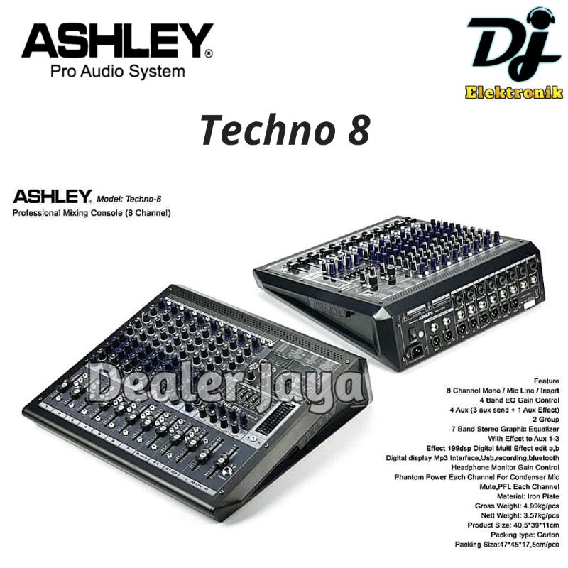 Mixer Analog Ashley TECHNO 8 / TECHNO8 - 8 channel