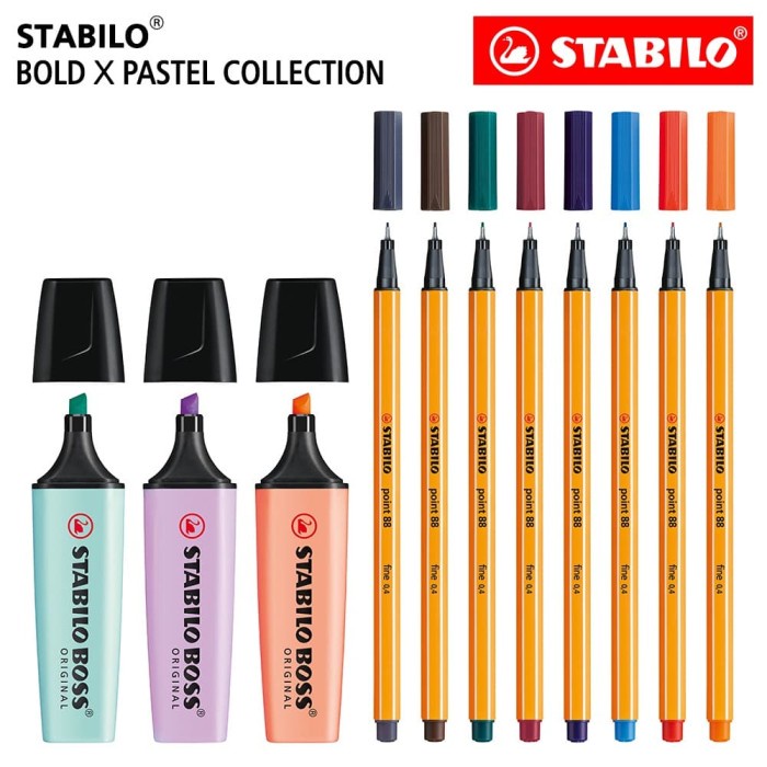 

BISA COD STABILO - Bold x Pastel Collection - Set 11 BOSS Pastel point 88 / pen