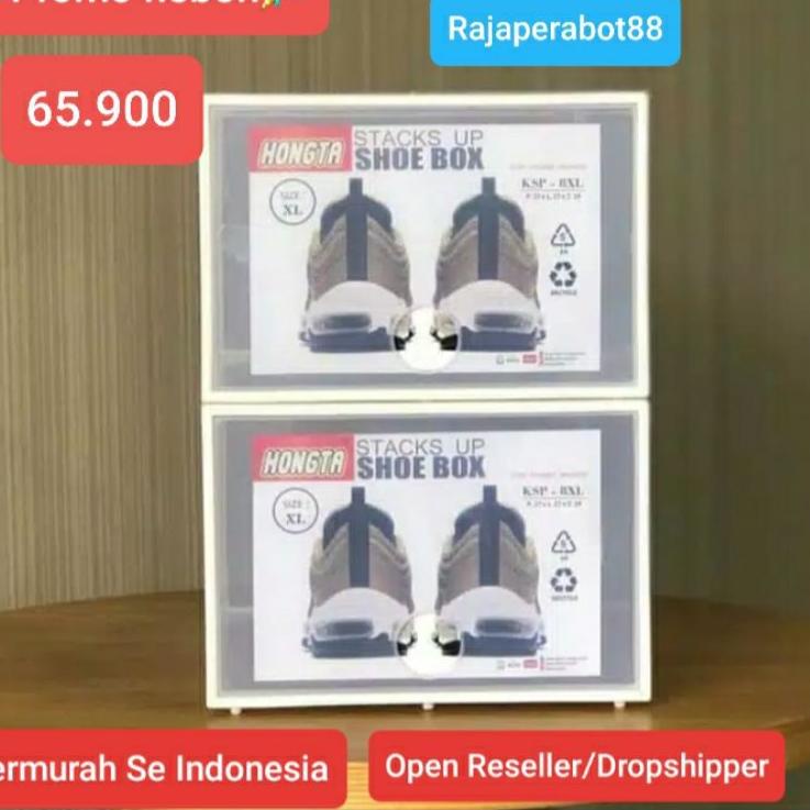 ➫ HONGTA - KOTAK SEPATU ACRYLIC TRANSPARAN XL / PROMO / ⅍