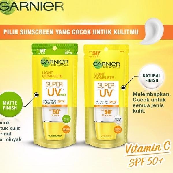 ♛ GARNIER Super UV Spot Proof Sunscreen SPF 50+ PA+++ Matte | Natural 30ml ◌