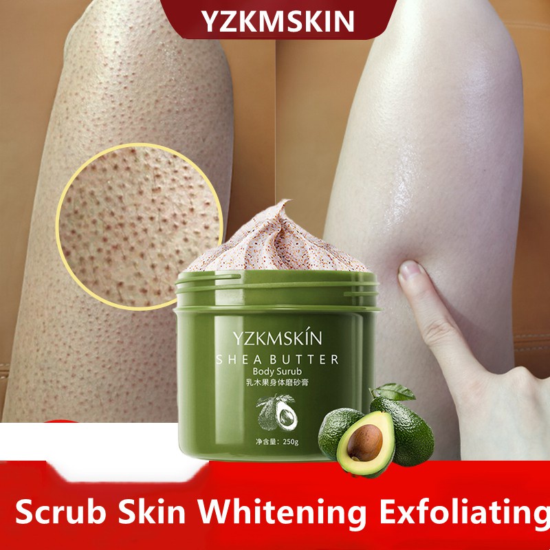Body Scrub Cream Whitening Lulur Tubuh 250g Eksfoliasi aman dan efektif Scrub Pemutih Meremajakan Kulit Mencerahkan