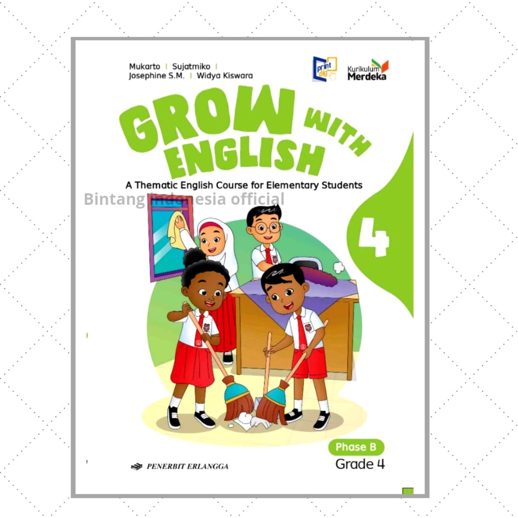 Buku Pelajaran Grow with english kelas 1,2 &amp; 4 SD/MI Kurikulum Merdeka Erlangga