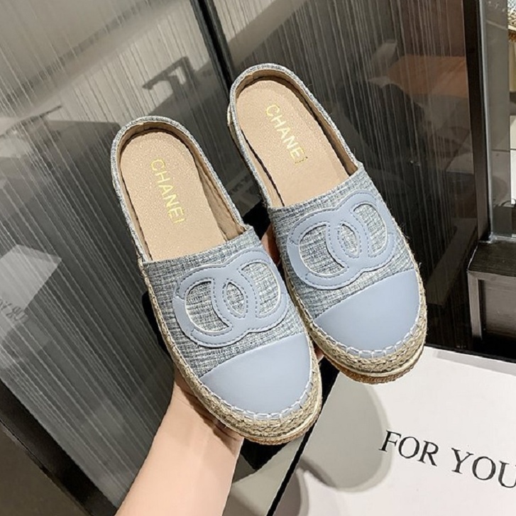 10996 Sepatu Slip On mules Wanita Import Espadrilles Mules