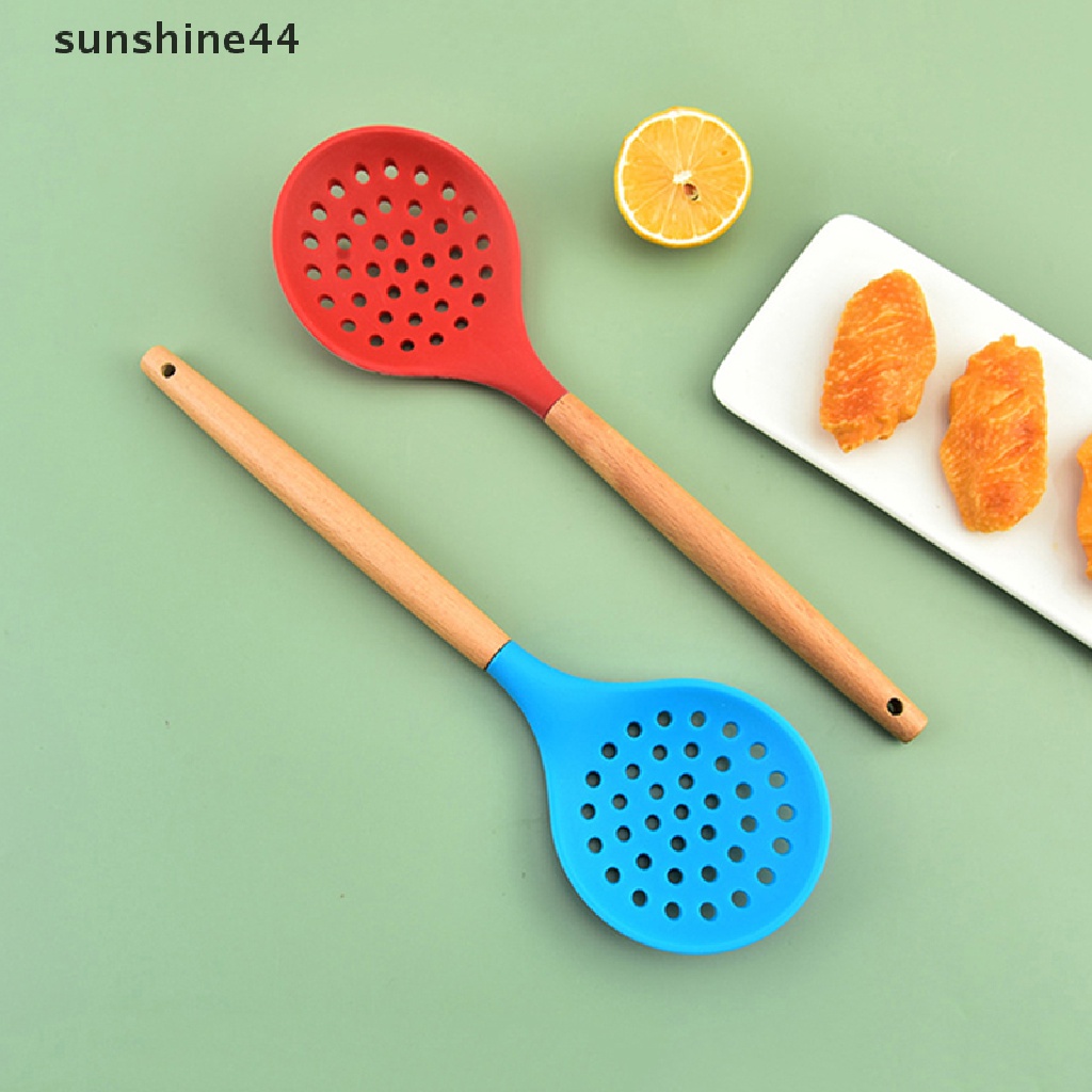 Sunshine 1Pc One-Piece Handle Silicone Colander Saringan Masak Alat Dapur ID