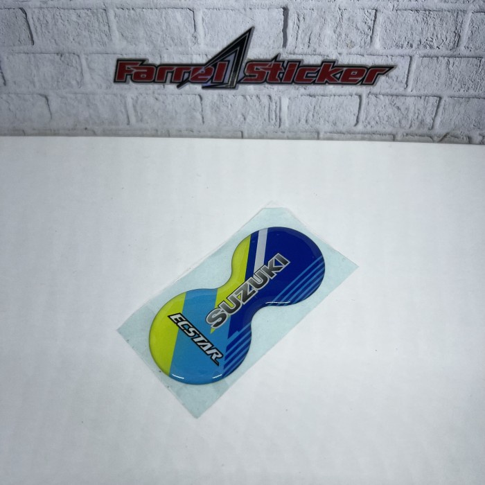 stiker Rem Suzuki sticker KALIPER DOUBLE PISTON TIMBUL - Ecstar Biru