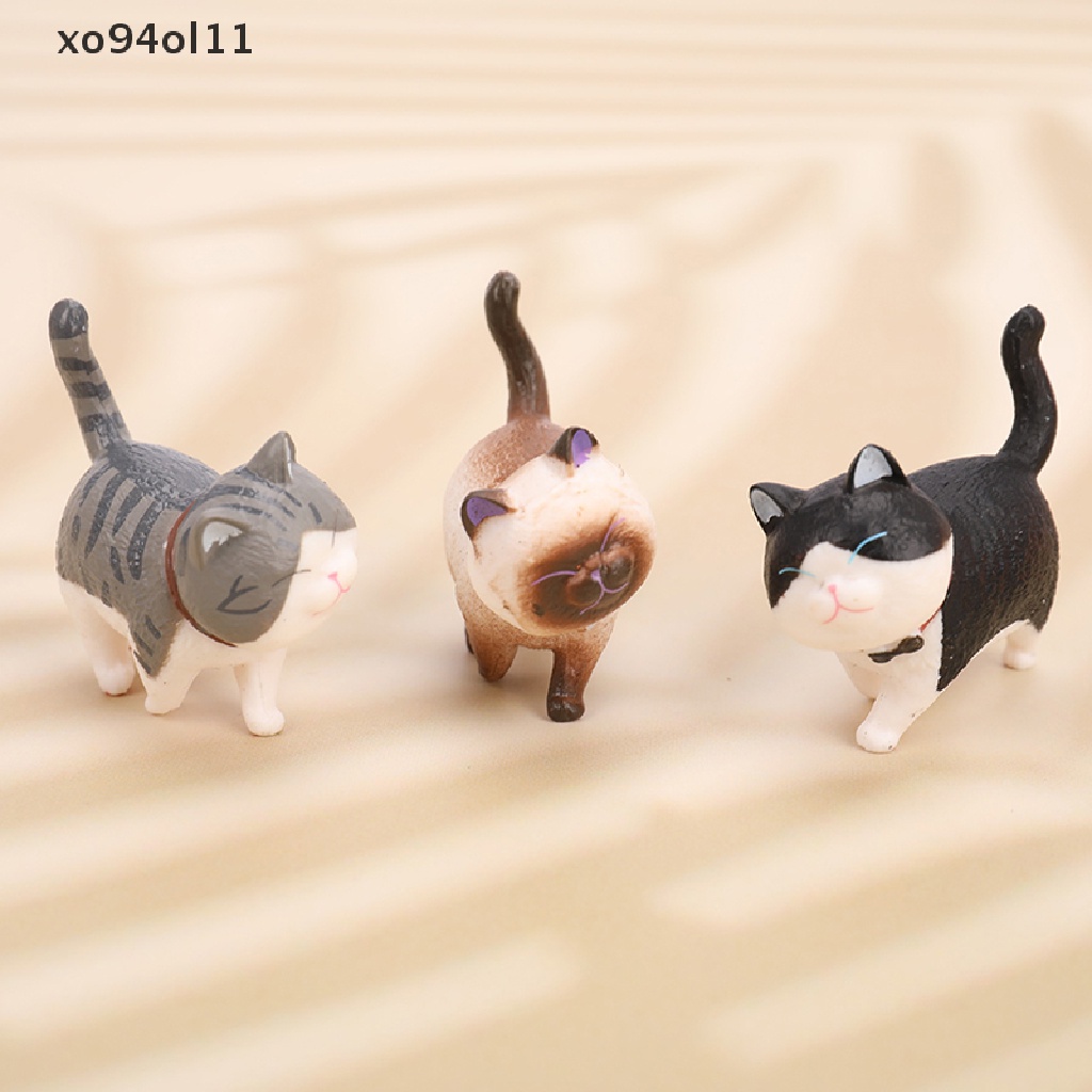 Xo 1PC Lucu Mini PVC Model Animasi Boneka Kucing Angka Mainan Kreatif Kerajinan Tangan Deco OL