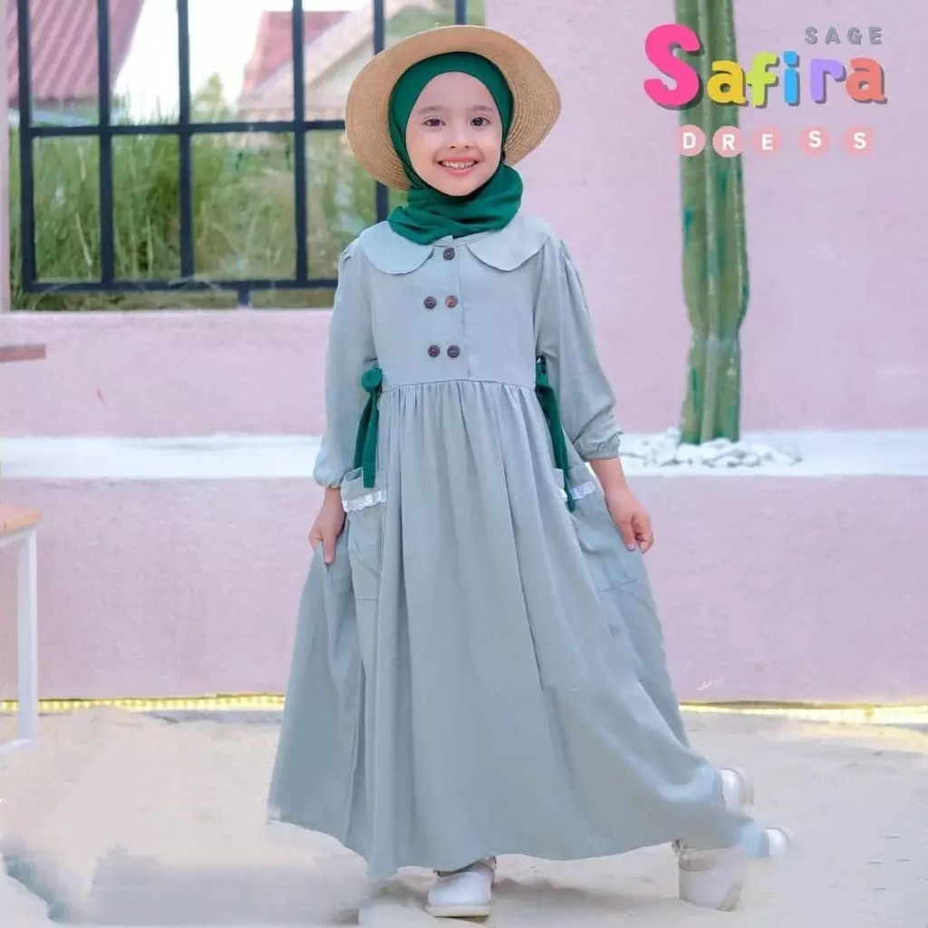 SAFIRA KIDS BAHAN CRINKLE AIRFLOW LD 84 CM PB 100 CM MOTIF POLOS BISA UNTUK USIA 5 - 8 TAHUN BAJU DRESS ANAK PREMPUAN BAJU ANAK LEBARAN ANAK PREMPUAN 2023 BAJU GAMIS ANAK SIMPLE