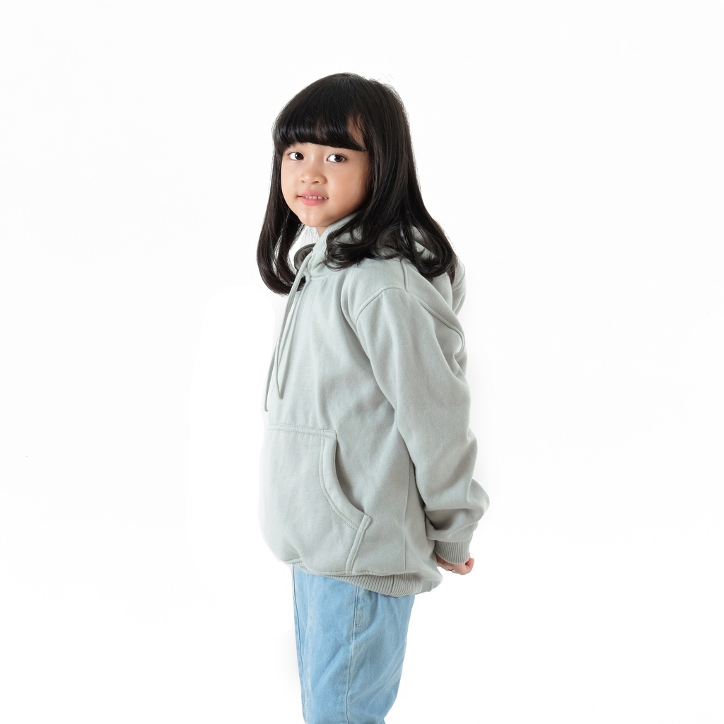 Sweater Hoodie Zippe Anak Laki-laki Perempuan Usia 4-13 Tahun Warna Mint