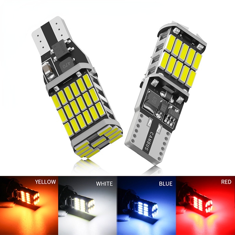 1pcs t15 w16w 921 912 t16 902daya Tinggi Bohlam LED 45manik Lampu 4014smd super Terang 1200lm Mobil Lampu Mundur