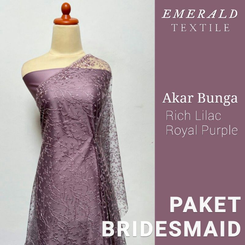 Paket Bridesmaid Spesial Package / Seragam Keluarga / Lamaran / Wisuda / Paket Bridesmaid By Emerald Textile - Akar Bunga Rich Lilac