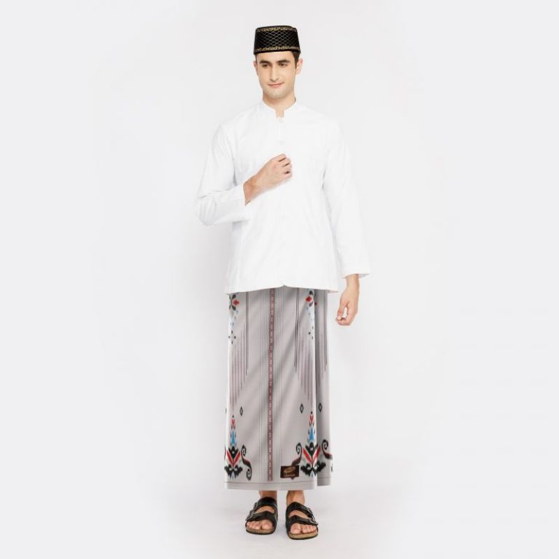 Sarung ATLAS Idaman 555 Kembang Motif BHS SWL Cream 02
