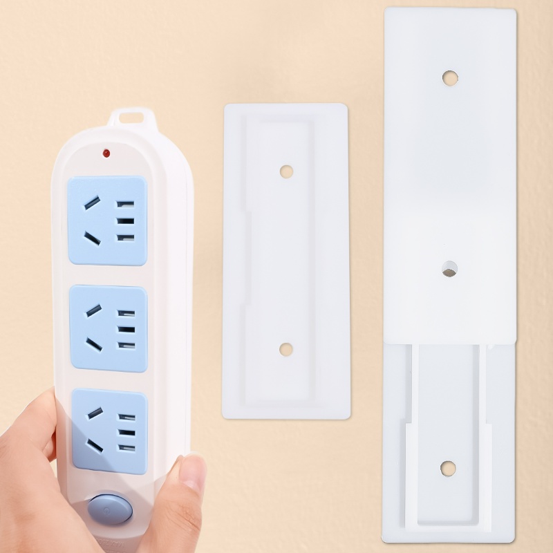 Putih Self-adhesive Wall Hooks Socket Storage Holder Stop Kontak Yang Dipasang Di Dinding Baris Fixer Kabel Kawat Rumah Organizer Mulus Power Strip Holder