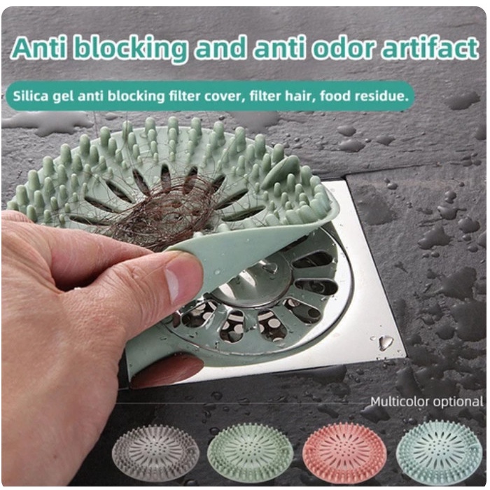 Saringan Rambut Kamar Mandi Wastafel Dapur BULAT LENTUR / Saringan Rambut Silikon
