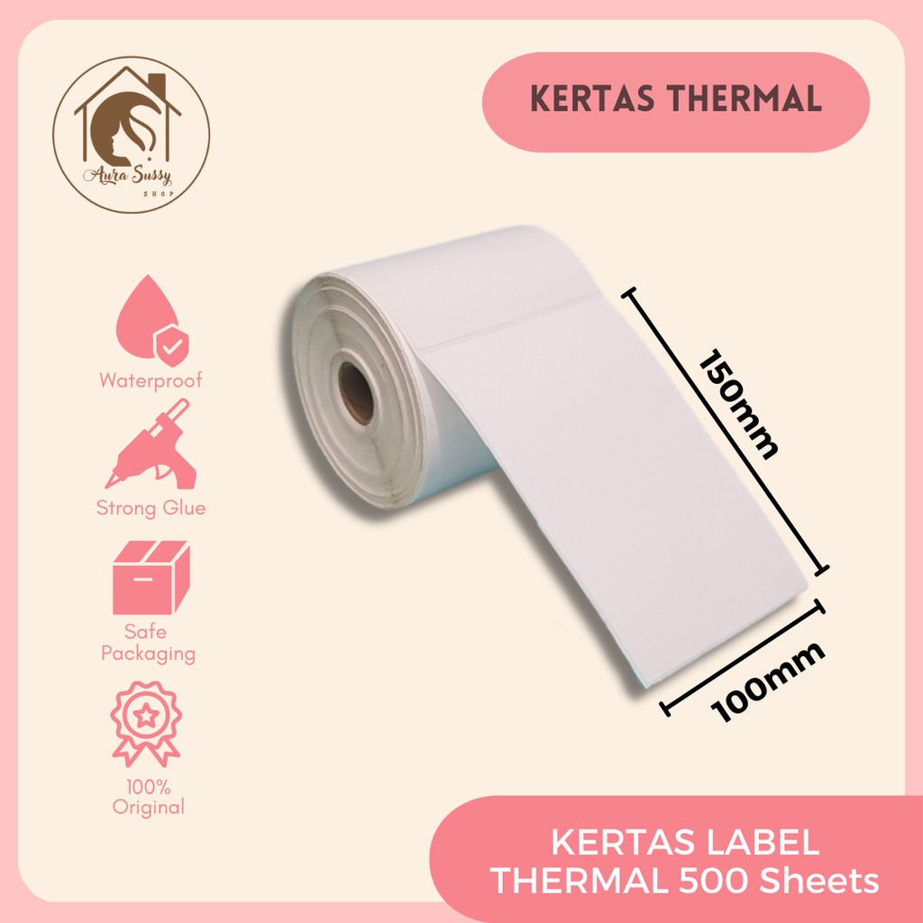

ASS || Kertas Thermal Label Uk 100 x 150mm isi 500 Lembar