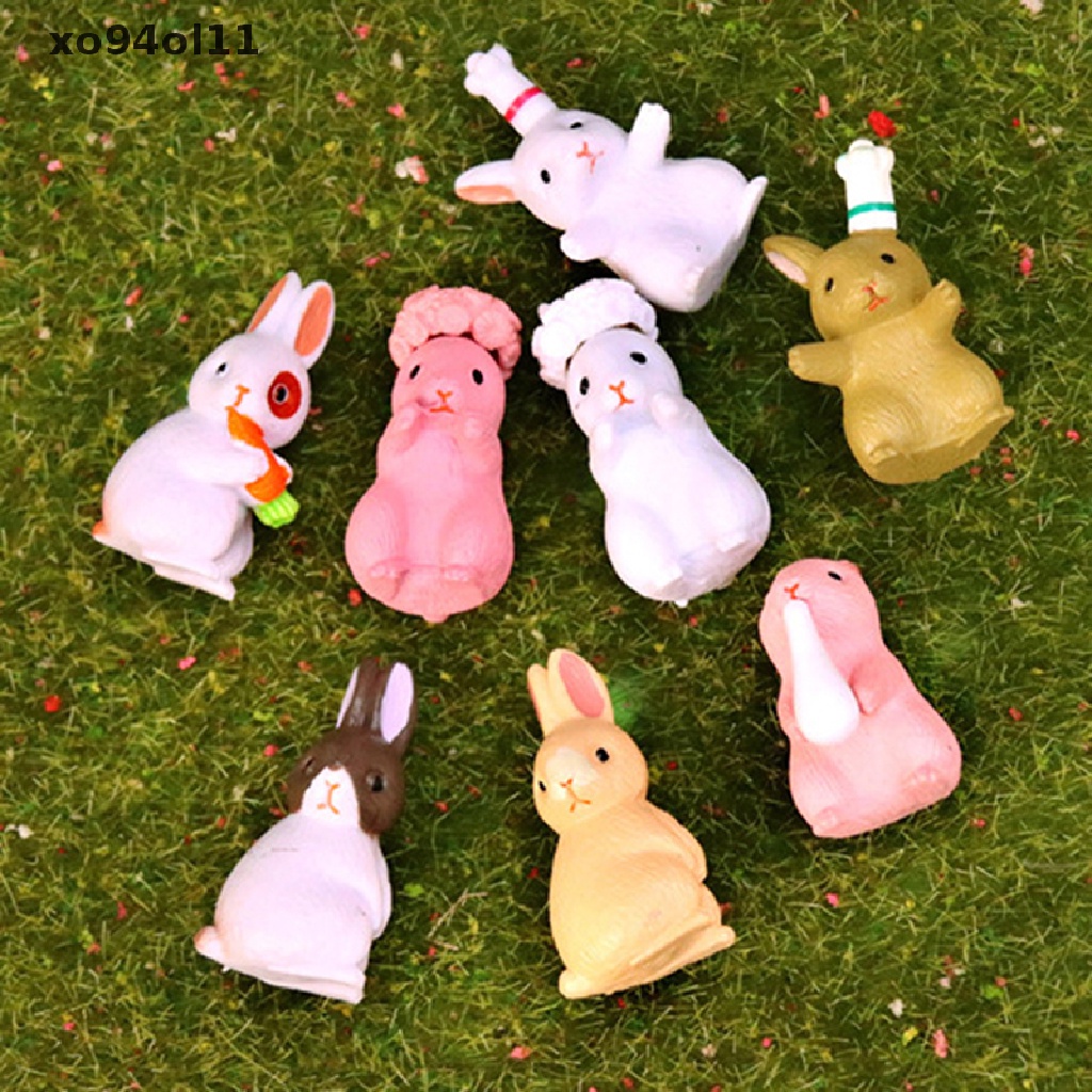 Xo Random Model Kelinci Kartun Hewan Patung Rumah Boneka Miniatur Desktop Craft OL
