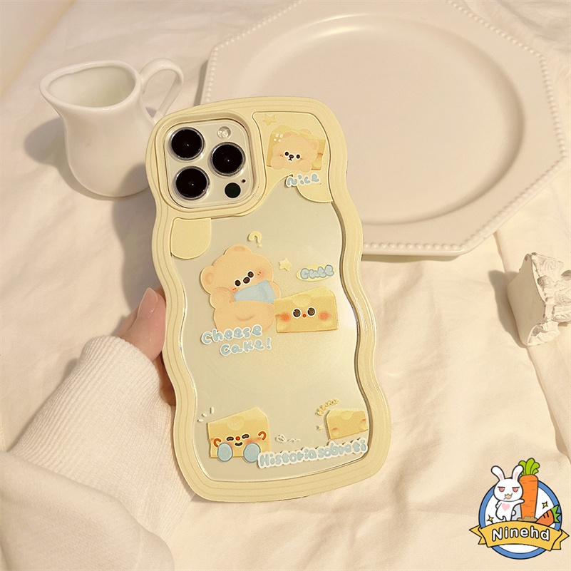 Huawei Y9 Prime 2019 Nova 7i 9 8 7 SE Pro Nova Y90 Y70 Plus Nova 5T 4e 3i 3e Y7A Y9s P20Pro P30 Lite Honor 8X Cheese Bear Casing Ponsel Minyak Glossy Wavy Edge Soft Case Cover Pelindung