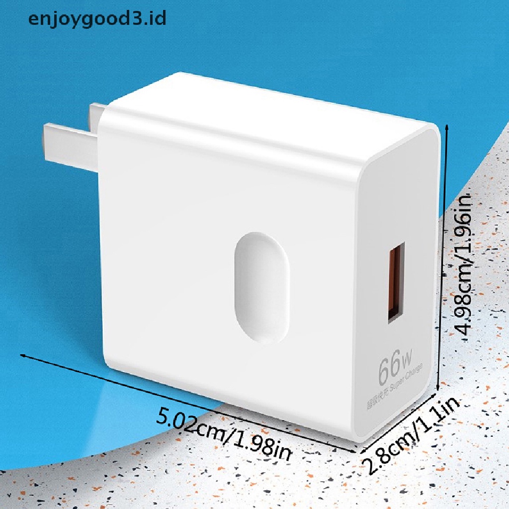 【 Rready Stock 】 Super Charger QC3.0 66W USB Charger Universal Phone Charger Plug Power Wall Travel Adapter For Huawei Mate 40 Pro HONOR V40 （ ID ）