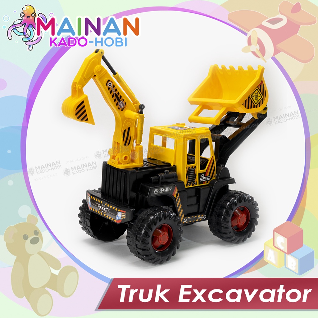 MAINAN ANAK DIY DIECAST TRUK KONSTRUKSI BEKO BULDOSER EXCAVATOR