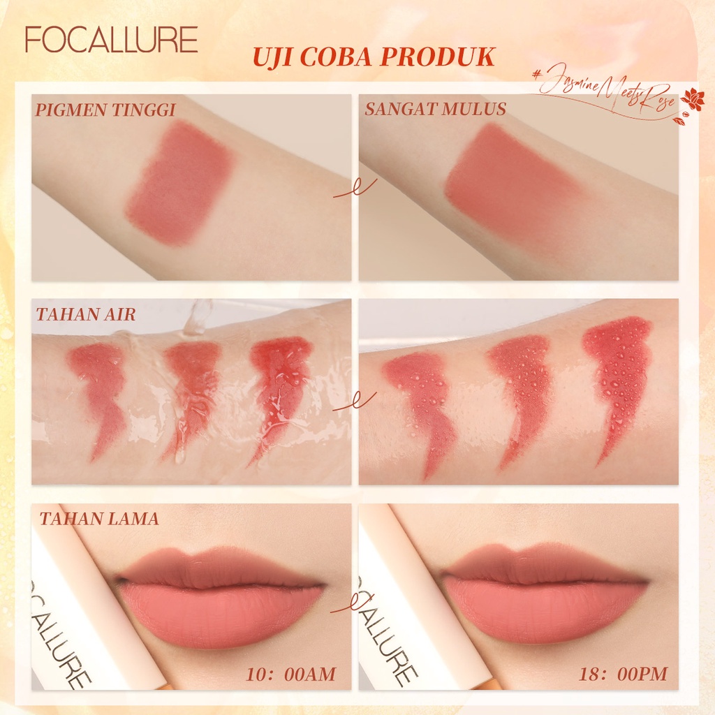 NIK - Focallure Natural Matte Lipstick-High Pigment Long-Lasting Waterproof Lightweight Soft Smooth FA203 BPOM ORIGINAL