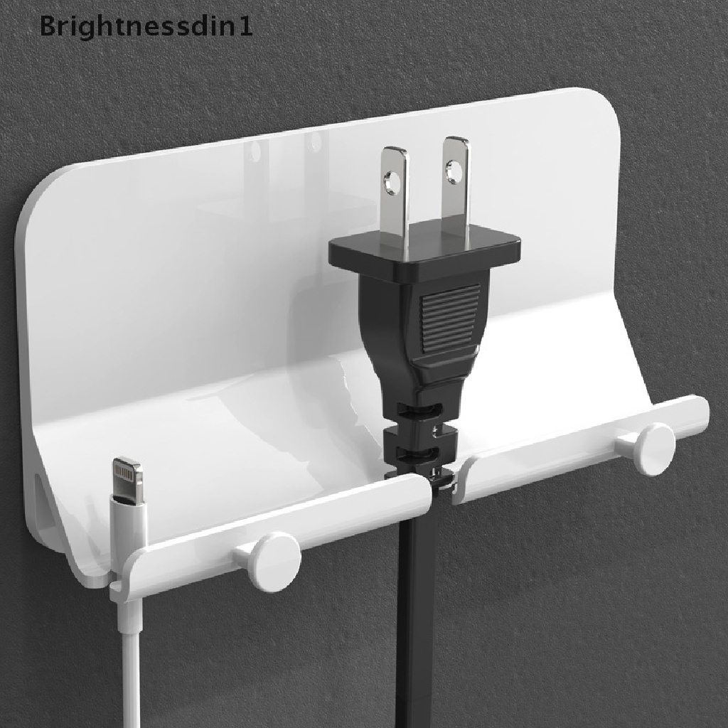 [Brightnessdin1] Kait Charger Tempel Dinding Versi Dipanjangkan Kait Ganda Ponsel Tablet Charging Hands Free Wall Mount Phone Holder Untuk Kamar Tidur Ruang Tamu Dapur Kompatibel Dengan Semua P