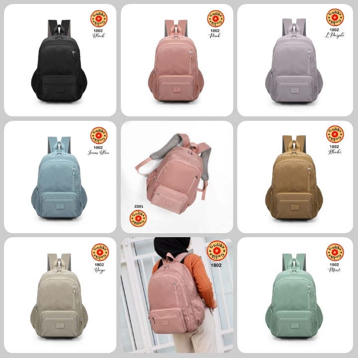 New Arrival !! GUDIKA Maccaron 1802 | Backpack Waterproof Wanita Tas Ransel Laptop 16 Inch Anti Air Import Original | Ransel Cewek | Ransel Perempuan | Tas Wanita