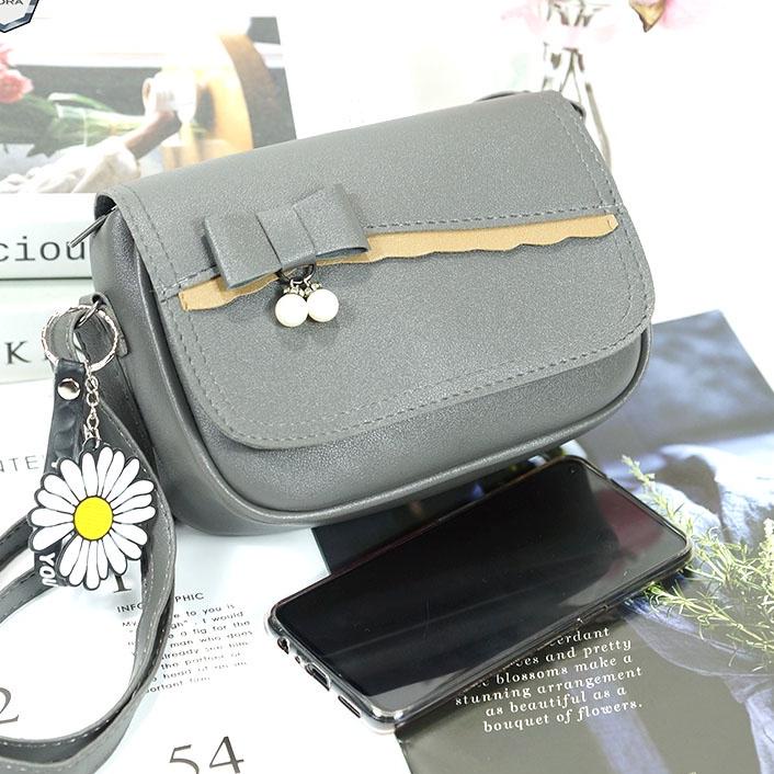 ☞ Luna Aura Tas Selempang Wanita Mini Pita Mute SLA 20 Free Gantungan Daisy Flower Slingbag Wanita T