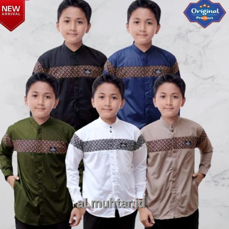 Murah Banget Baju Koko anak remaja SD SMP kombinasi batik | koko gus azmi