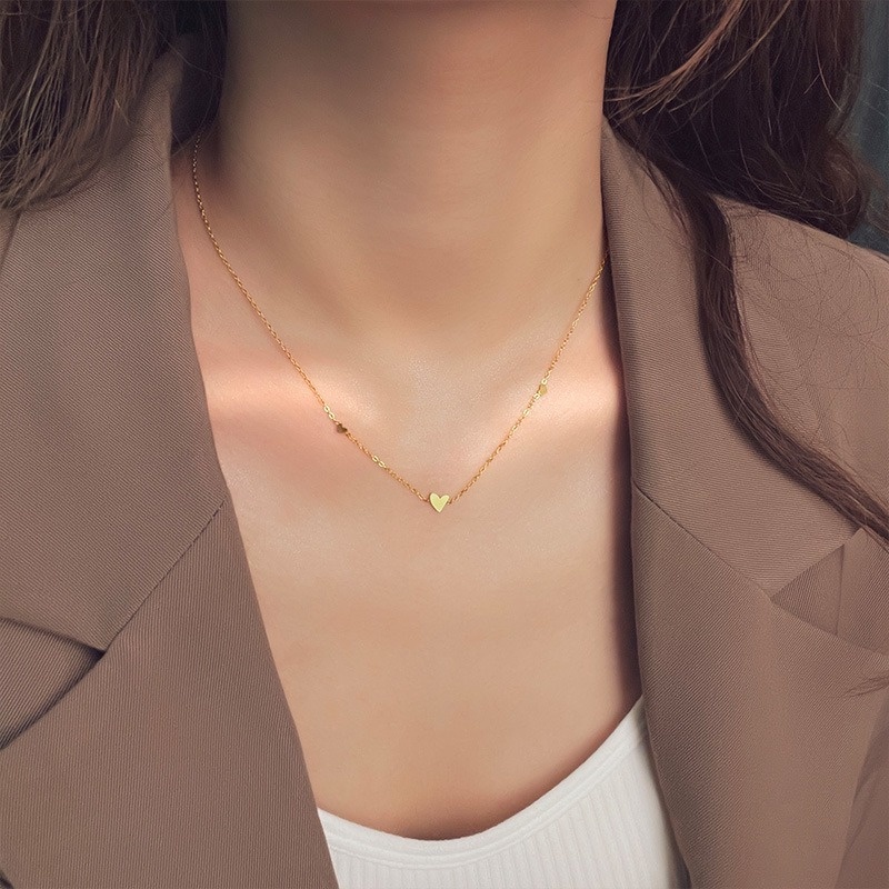 Kalung Rantai Klavikula Pendek Bahan Stainless Steel Titanium Untuk Wanita