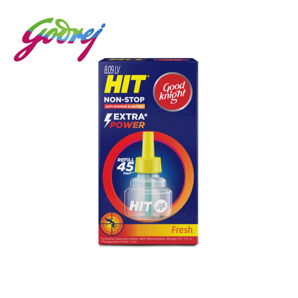 Hit Good Knight Non Stop Refill Fresh 45 Hari - Refill Obat Nyamuk Elektrik - Bunuh Nyamuk Penyebab Demam Berdarah (DBD)