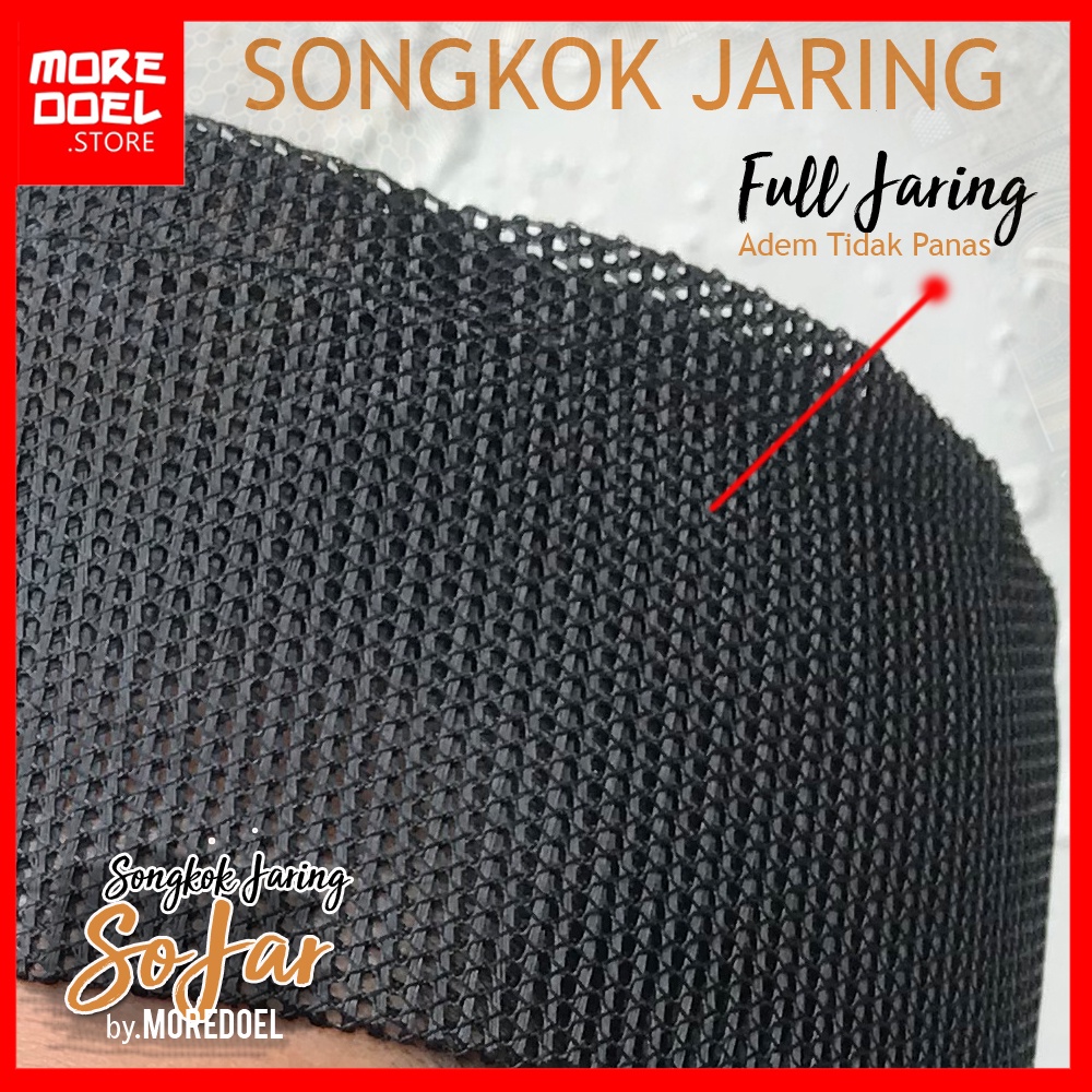MOREDOEL - Kopiah Peci Songkok Hitam Jaring Sojar By Moredoel Ringan Adem dan Unik