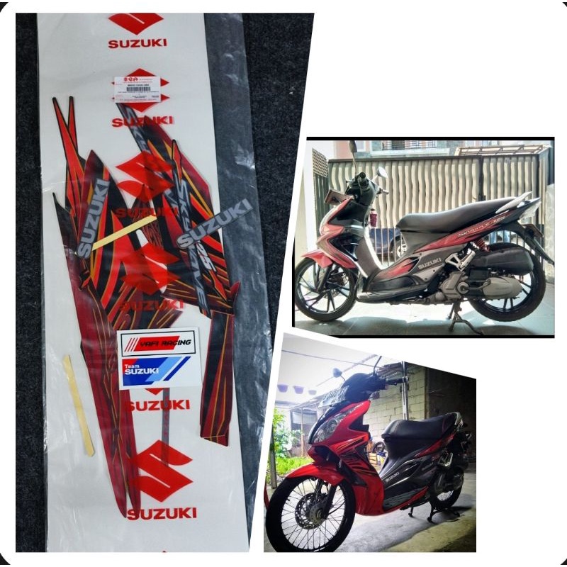 STRIPPING SET LIS BODY SKYWAVE 2009 MERAH HITAM ORIGINAL SGP