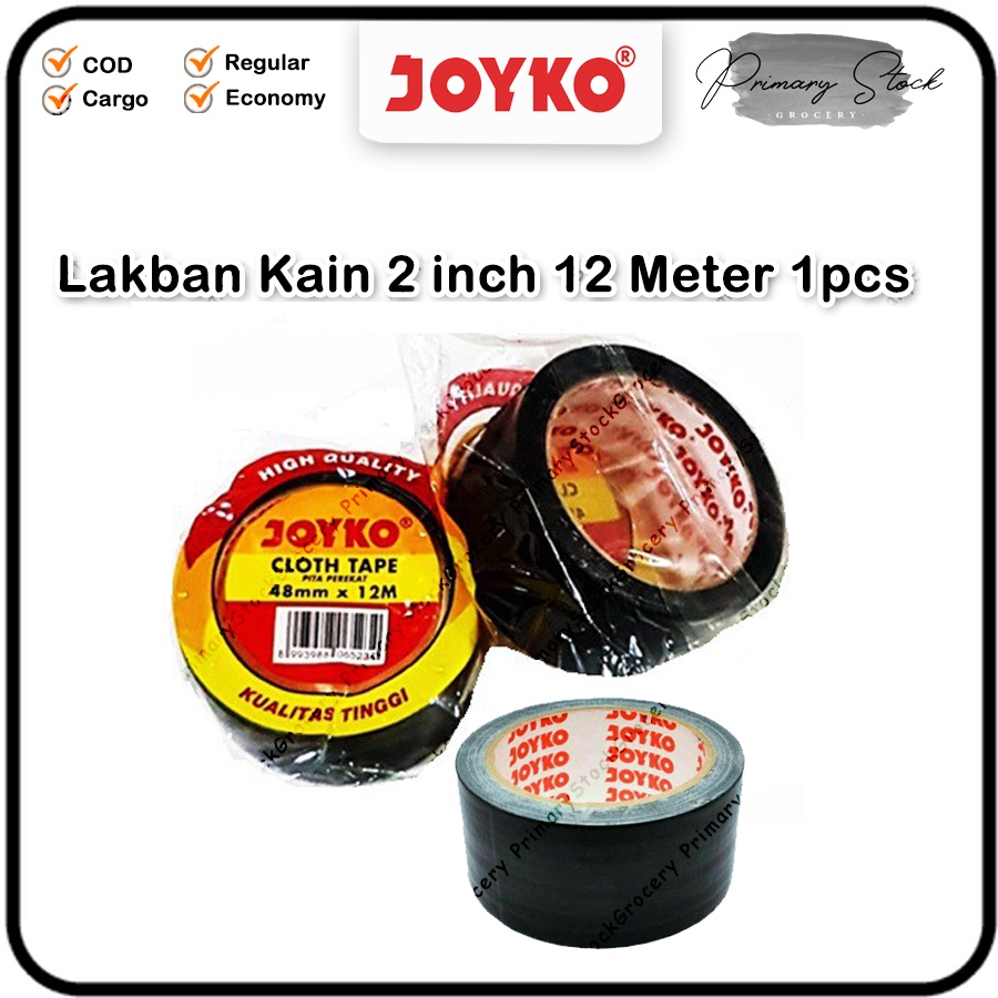 

Lakban Hitam Besar 2 inch Kain Tebal Joyko Cloth Tape 48mm 12 Meter