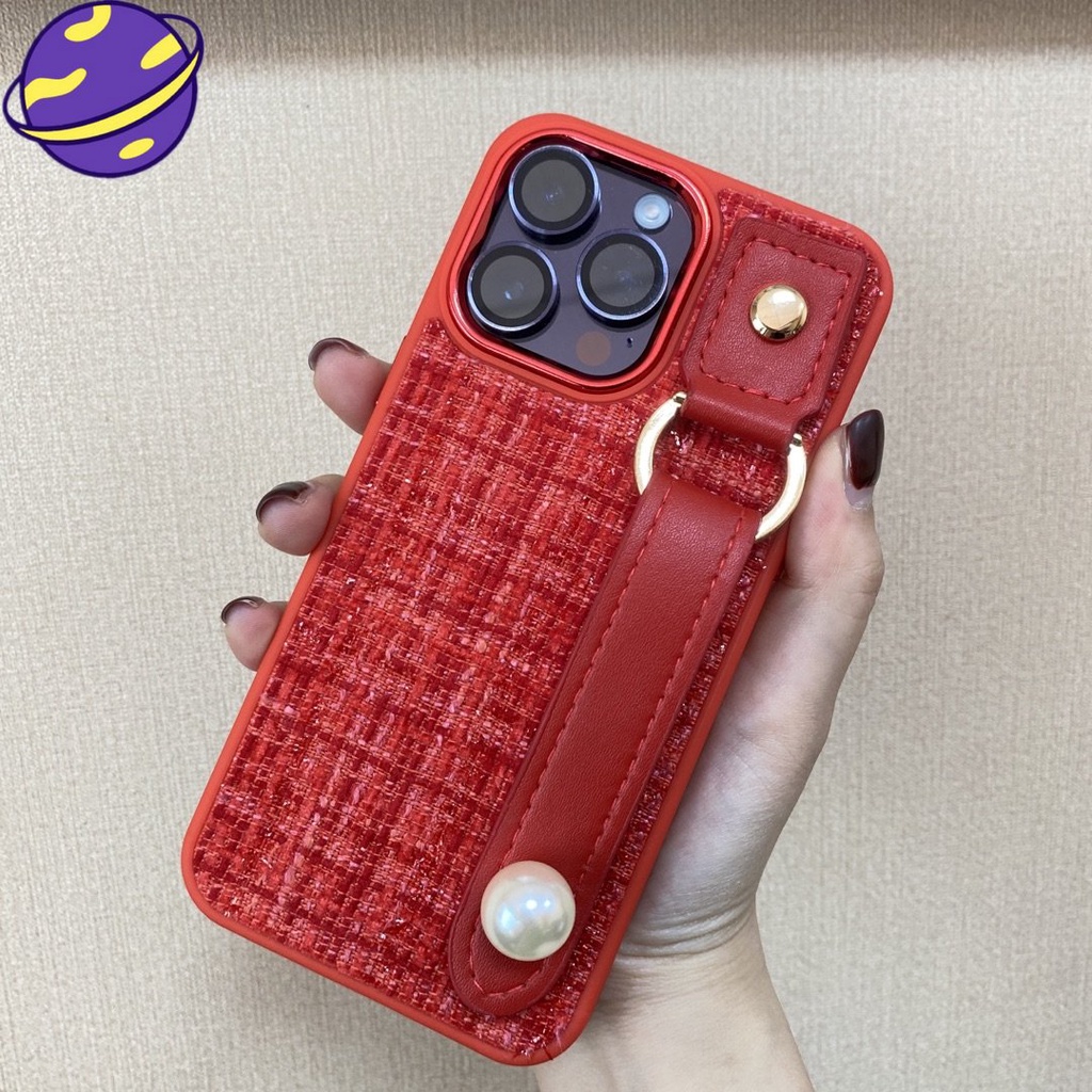 IPHONE Case Gelang Tangan Mewah Tinggi Merah China Untuk Iphone14 13 12 11 Pro Max14 Plus Mutiara Casing Belakang Lembut