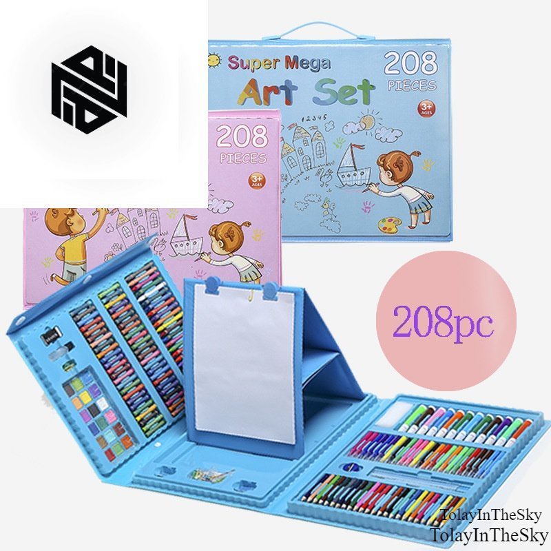 

( COD ) crayon Alat Lukis Set Super Mega Art 208 PCS Crayon Oil Paste Pensil Warna Pensil Warna Cair Anak Mewarnai