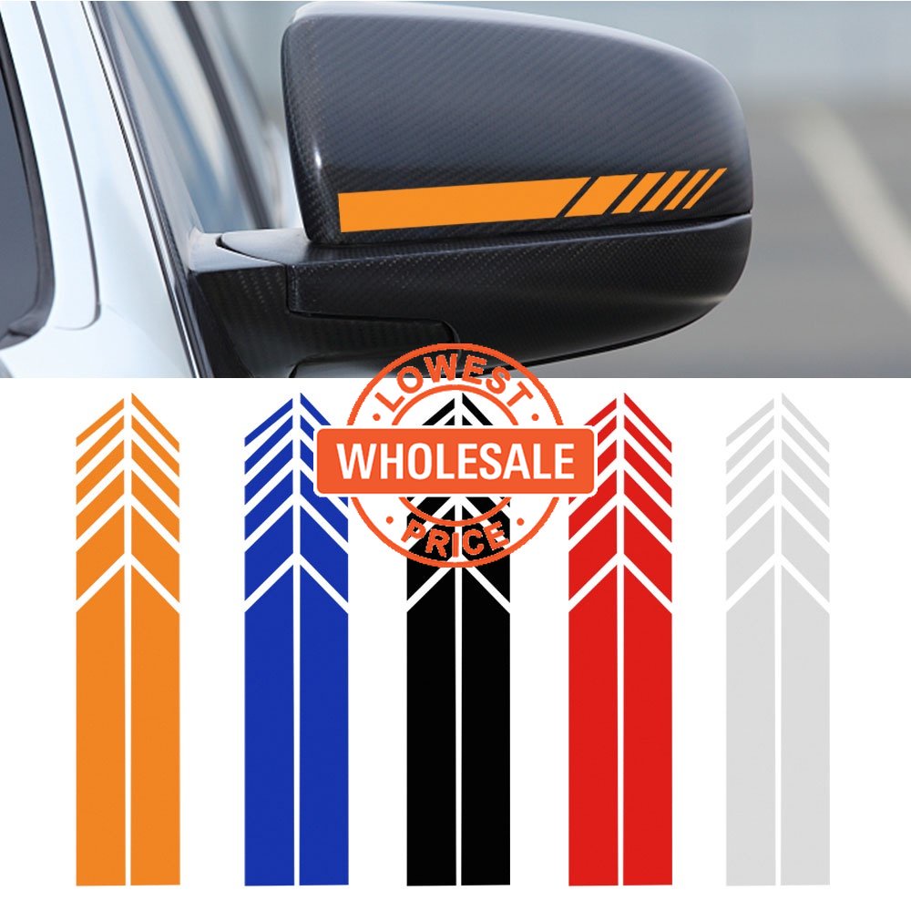 [Harga Grosir] 5warna Spion Stripe Stiker 3D Reflektif Tahan Air Mobil Side Rear View Mirror Decals Car Styling Dekorasi Sticker Aksesoris Eksterior Mobil