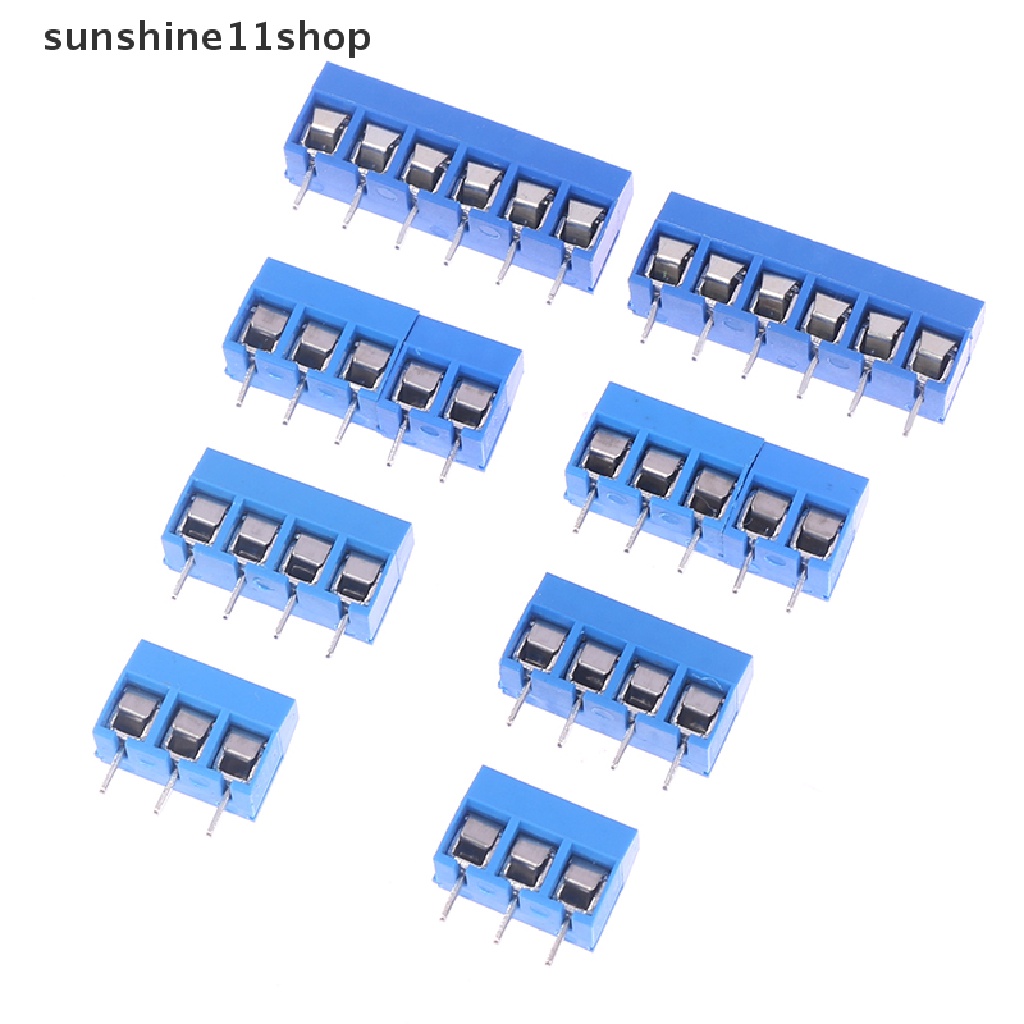 Sho 10pcs Pitch 5.0mm Lurus 3P 4P 5P 6P Sekrup PCB Terminal Block Konektor N